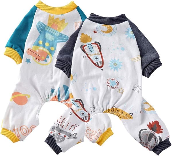 2-pack mjuka bomulls hundpyjamas, hundpyjamas, valp, katt, astr