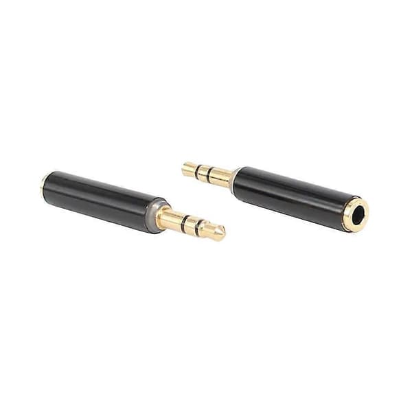 Stereo messing 3,5 mm 3-polet han til 4-polet hun lydstikadapterkonverter