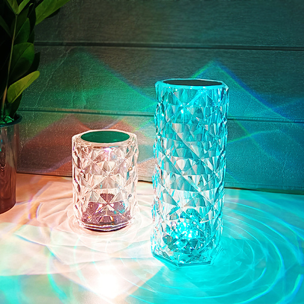 Fargerik krystall akryl LED-bordlampe 16 colors