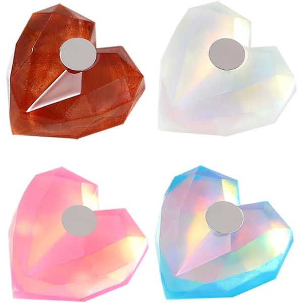 Magnetisk kristallbasstativ för nagelövning - Nagelkonstdisplaybräda i harts, 4 set