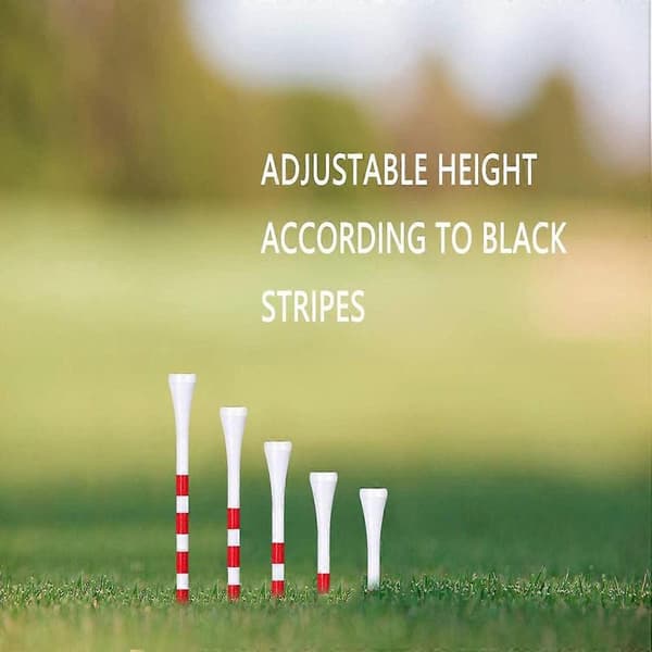Bambugolfteet 70mm, 100 kpl, Punainen väri, Golf Stripe bambuteetappi Stripe golf-tyylinen tee70mm pallonpidike