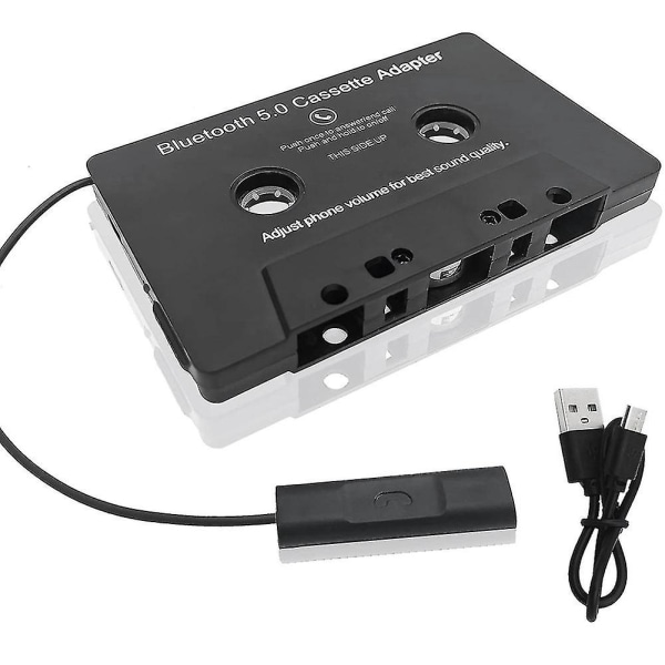 Universal Kassett Bluetooth 5.0 Adapter Converter Bil Tape For Aux Stereo Musikk Adapter Kassett Black