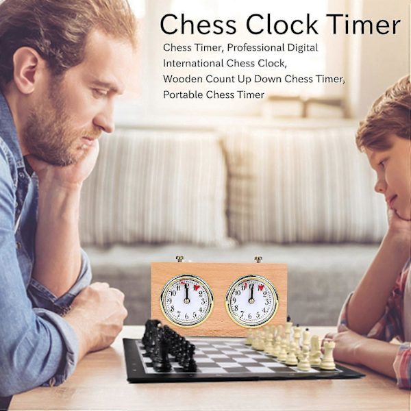 Schacktimer, Professionell Digital Schackklocka, Trä Nedräkning Uppräkning Schacktimer, Bärbar Schacktimer träfärg