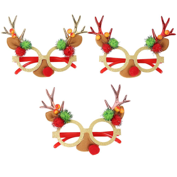 Christmas Elg Gevir Briller Ramme Reinsdyr Horn Briller Ramme dekorasjon For Xmas Party rekvisitter