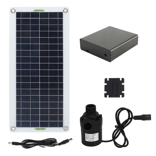 Solvattenpumpkit 30W Polykristallint Kisel 800L Per Timme Solcellsdriven Vattenpump för Husbil Växthus Camping