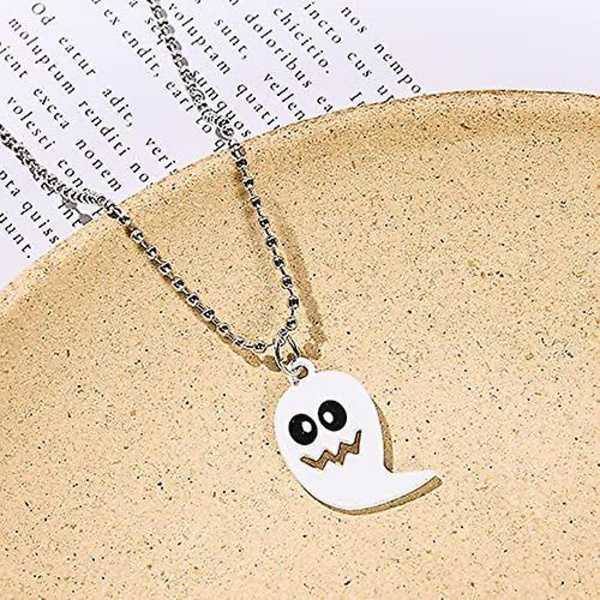 Halloween Spooky Ghost -kaulakoru pariskunnille, luova magneettipariskaulakoru pojille ja tytöille Halloween-lahjoiksi