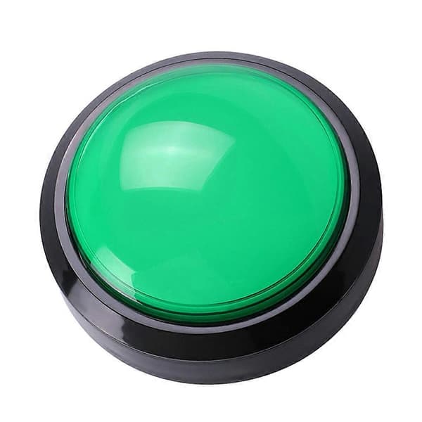 100 mm stor rund trykknapp LED-belyst med mikrobryter for DIY arkade Green