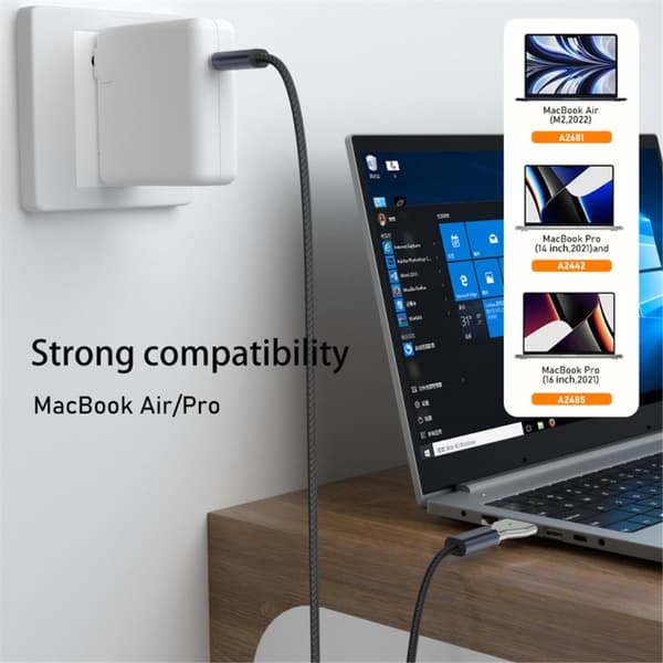 Macbook 140W Adapter MagSafe 3 til USB-C Hurtiglading size 7