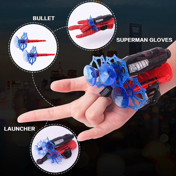 Kids Spider-man Glove Net Shooter Dart Blaster Launcher Spiderman Toys Gaver