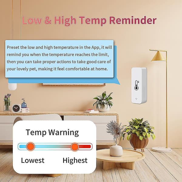 3x Tuya Wifi Temperatur- og Luftfuktighetssensor Innendørs Termometer Hygrometer SND