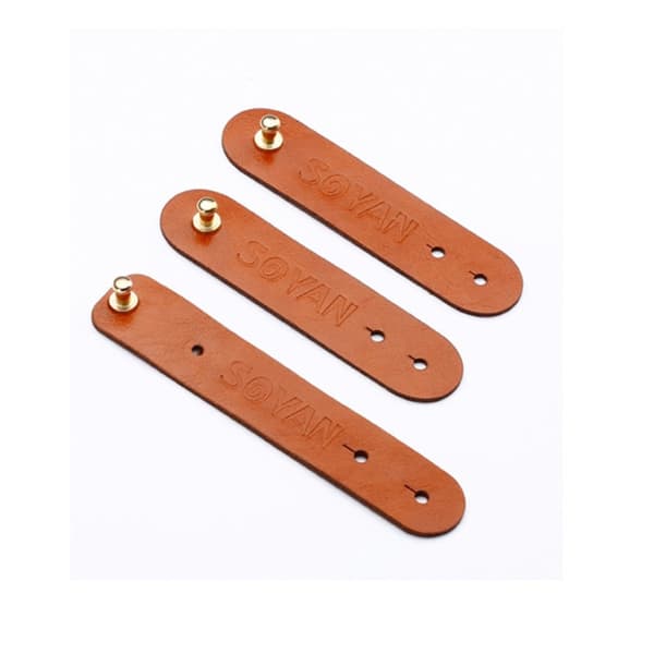 SOYAN 3-PACK Kabelholder i PU-Lær Brun size 7