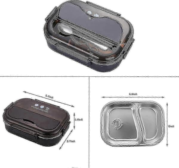 2025 304 Termisk matboks i rustfritt stål, lekkasjesikre matbeholdere, Bento