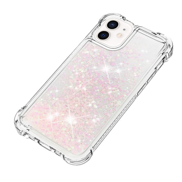 Iphone 12 Mini Case Glitter Flytende Transparent Glitrende Skinnende Bling Krystallklar Flytende Kvikksand Deksel Tpu Silikon - Lys Rosa