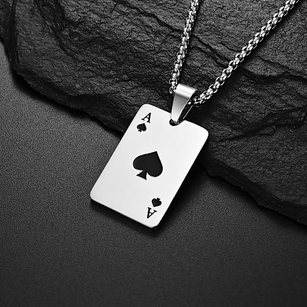 Ess-smykke med hjerter og spar for menn, Ess i kortstokk-smykke, Ess i pokerspill-smykke med 22,4