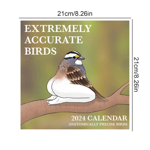 Morsom 2024-kalender med ekstremt nøyaktig Birdi 2024 fuglekalender Veggkalender Ny