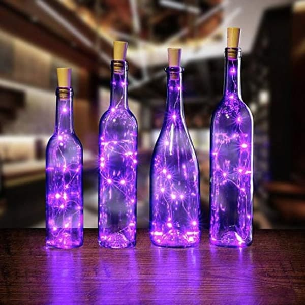 Batteridrevne lyslenker, 10 meter 100 LED-lyslenker, fjernkontrolltimer, 8 moduser Purple