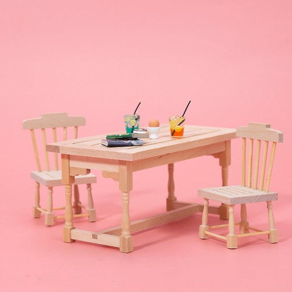 Miniatyr möbler leksak dockhus DIY dekoration tillbehör mini 1:12 lignin embryo matstol