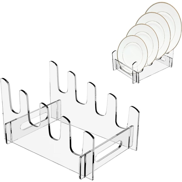 Akrylplade Display Stativ, Gennemsigtig Fad Display Stativ, Gennemsigtig Akryl Fad Afløb Stativ Opbevaringsstativ, Bestikarrangør 4 Layers