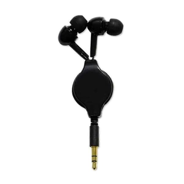 Bärbart 3,5 mm in-ear headset hörlurar öronsnäcka för svart vit Black