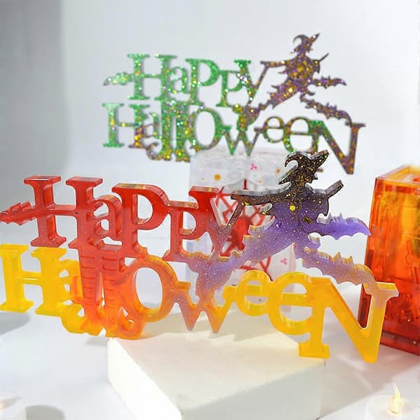 DIY Epoxy Form Halloween Bogstavform Juleheks Engelsk Bogstavsæt Form