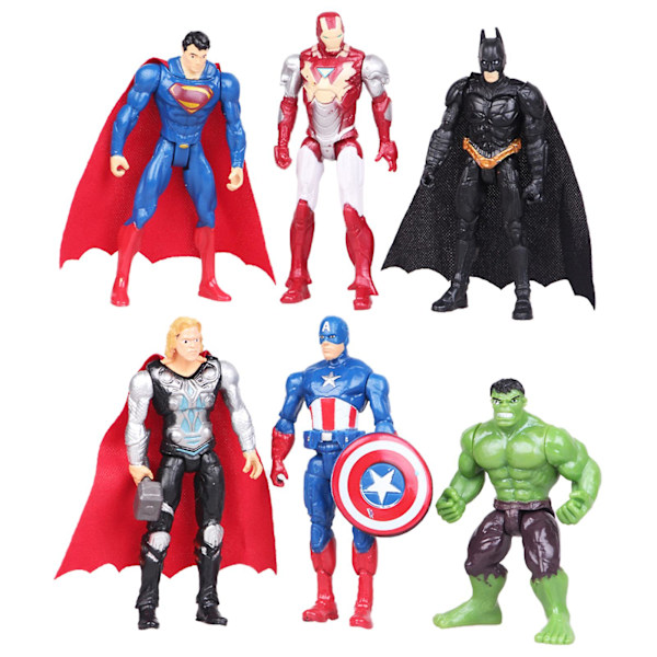 Marvel Super Hero 3,54 tum Marvel hjälte modell prydnader Leksak 6-pack