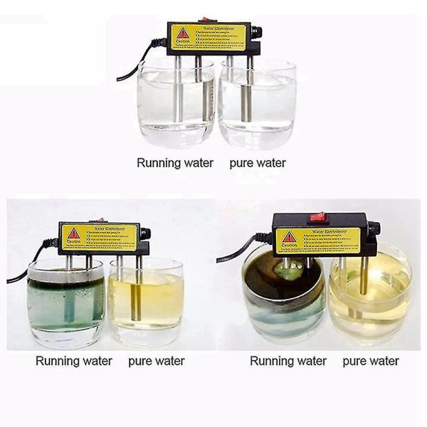 EU-plugg, 3 stk. bærbar vannelektrolysetest Elektrolyse Jern Vann Tester Elektrolyzer Vann