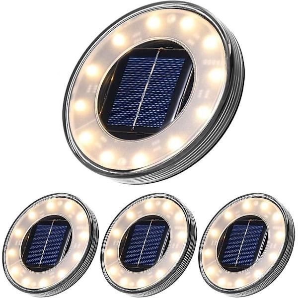 2024 LED Solcellslampa för Golv, 4-pack, Tomshine 12 LED Solcellsbelysning för Utomhus, Vattentät IP68