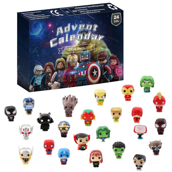 Jule-adventskalender 2023 24 Days Xmas Surprise Countdown Avengers Figurer Leker Blindboks Present