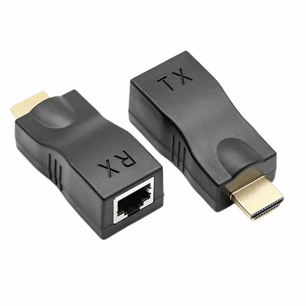 Hdmi Extender HDMI till Rj45 Over Cat 5e/6 Network Lan Ethernet Adapter 4k 1080peunyny Black