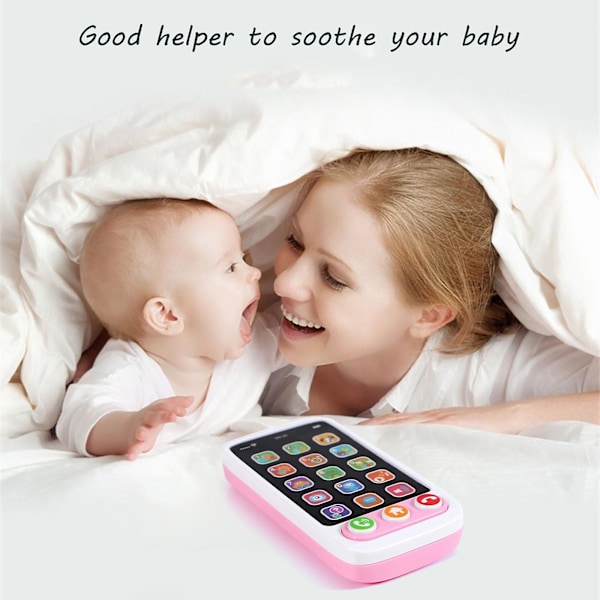 Fort Nite Smart Mobiltelefon Legetøj Børn Lærer Mobiltelefon Elektrisk Musik Lyd Lys Pædagogisk Maskine Børn Fødselsdagsgave Pink