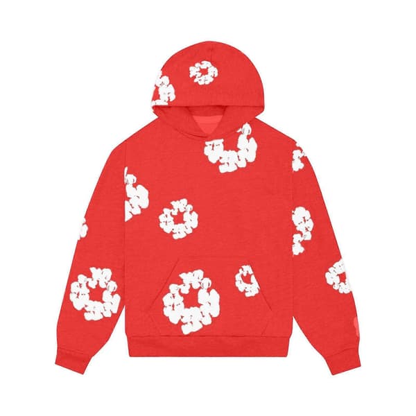 Hættetrøje til damer og herrer, afslappet print, retro, stor pullover, langærmet sweatshirt red M