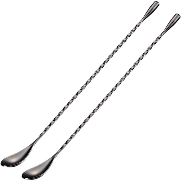 Barske Cocktail Blandingsske til Drikke, Rustfrit Stål 12 Tommer Langt Håndtag, Sort 2 Stk