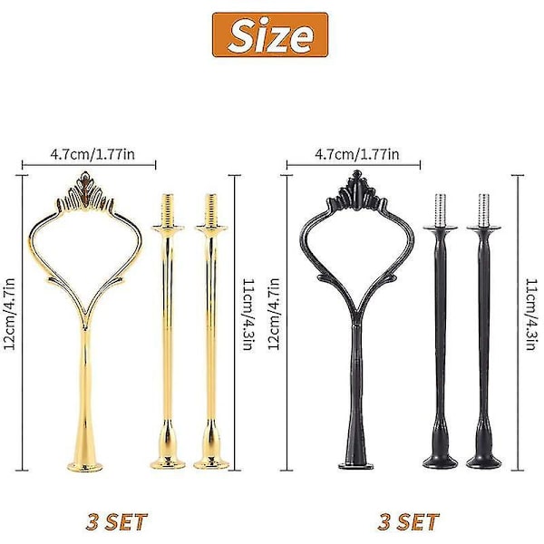 6 Set Tiered Tray Hardware För Tårta Stativ Form Krona 3 Tier Tårta Stativ Beslag Hardware Hållare För