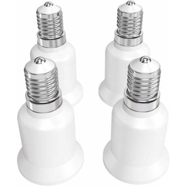 Sokkeladapter - E14 til E27 Sokkelomformer - E27 Baselampeholder Adapter til Halogen LED-lampe 4 stk.