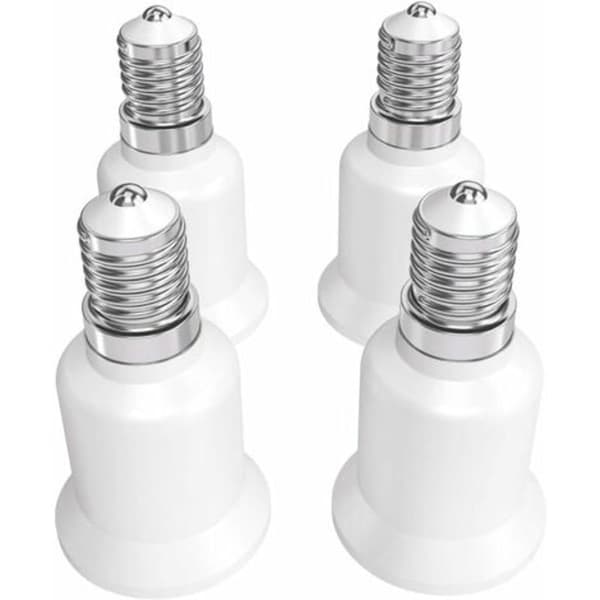 Sokkeladapter - E14 til E27 Sokkelomvandler - E27 Baselampeholder Adapter for Halogen LED-lampe 4stk