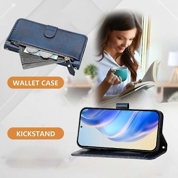 PU Læder Etui Til Motorola Moto E40 / E30 / E20 Blue