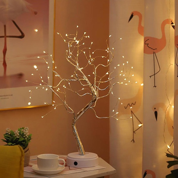 Puun oksat Valot 36 lediä sisätilojen työpöytä Starry Tree Light Bonsai Fairy Lights USB -tai paristokäyttöinen yöpöytälamppu joulujuhliin Hääkoristeet