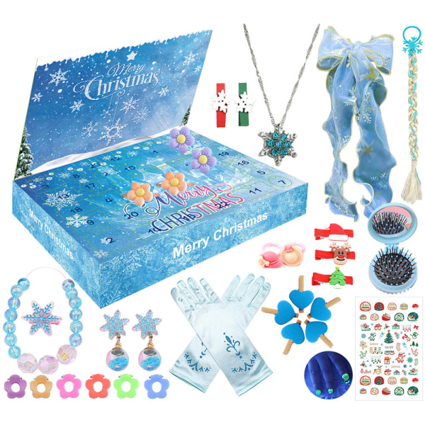Jul adventskalender, 24 söta Frozen örhängen Set