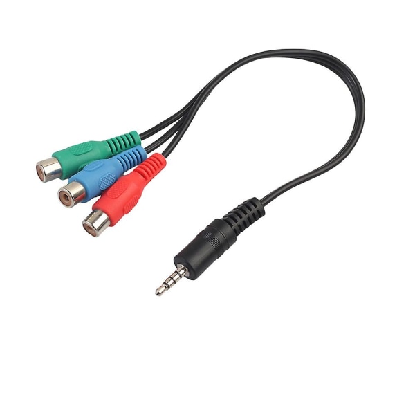 3,5 mm Aux til Rca Komponent Grønn Blå Rød Ypbpr Rca Adapterkabel Black