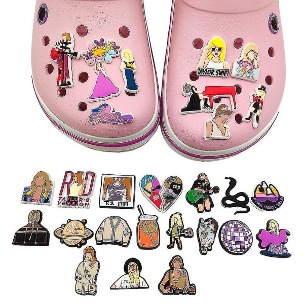 29 kpl Taylor Swift Singer -sarjan kengät korut Crocs-kengät sandaalit koristelu rantajuhlakenkä