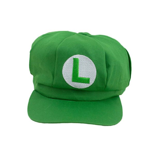 Super Mario Bros Hatt Luigi Bokstav Trykt Cosplay Newsboy Caps Baseball Caps For Voksen Waluigi Wario Odyssey Cap Green