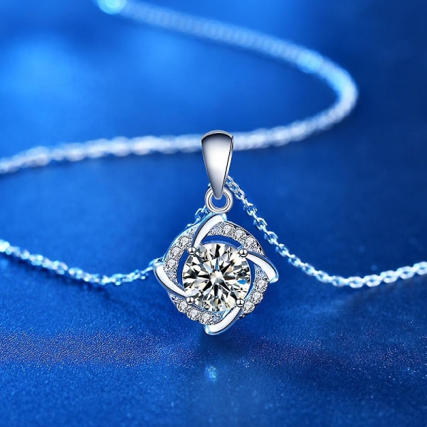 Moissanite vedhæng halskæde 1ct 925 Sterling sølv D farve ideel cut diamant halskæde til kvinder