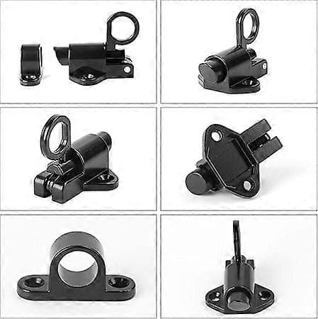 2-pack Zinklegering Dörrlås Fjäderbelastade Automatiska Studs-Dörrlås Svart