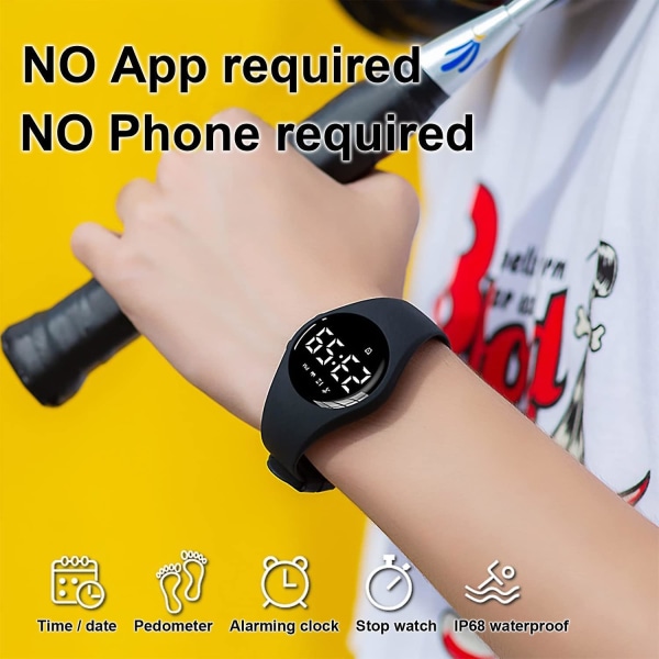 Fitness Tracker Watch , Ingen app Ingen Bluetooth, 1 timmes laddning för 20 dagars användning, Ip68 vattentät fitness för studenter barn kvinnor, watch med Ala