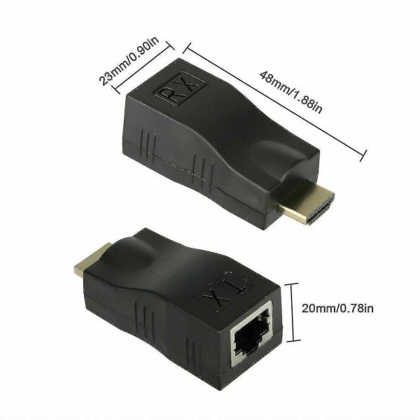 Hdmi Extender Hdmi To Rj45 Over Cat 5e/6 Network Lan Ethernet Adapter 4k 1080peunyny Blue