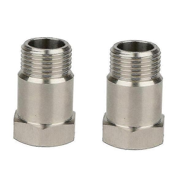 2 stk. M18x1,5 Rustfrit Stål Gevindadapter, Iltføleradapter Ilt O2-sensor