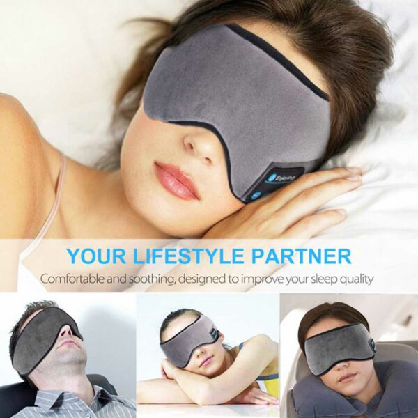 Soft Sleep Mask med Bluetooth -hörlurar - Sleep Headphones svart black