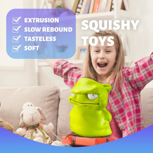 9,8 tum Jumbo Squishies Grön Monster Kawaii Mjuk Långsam Stigande Doftande Jätte Squishy Stressavlastning Barnleksaker