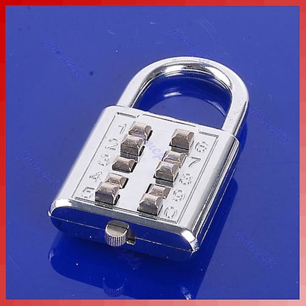 5-sifret kode Passordlås Bagasjelås for oppbevaringsenhet Gym Locker Toolbox Silver