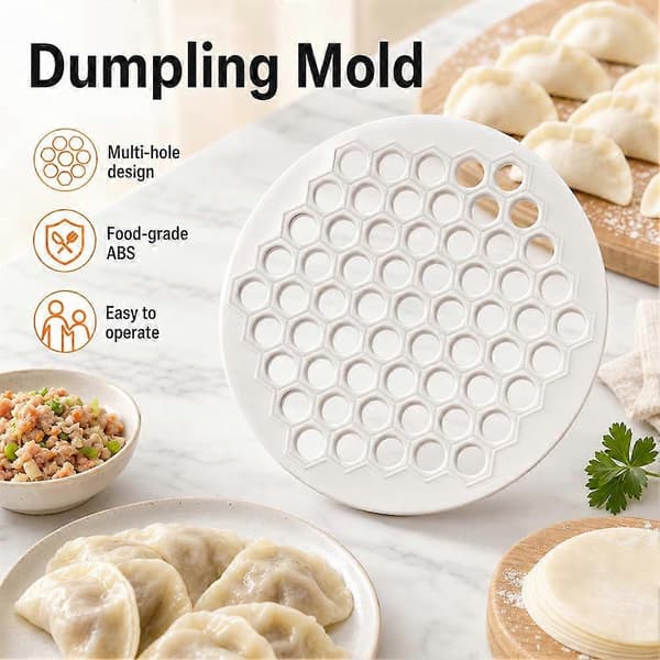 61-hulls Dumpling Maker Form 25cm Plast Bakverkspresse Kjøkkenutstyr